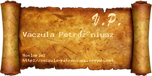 Vaczula Petróniusz névjegykártya